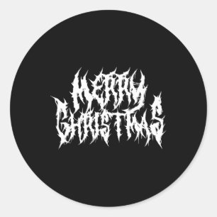 Merry Christmas. Death Metal Classic Round Sticker