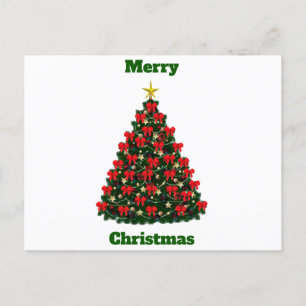 Merry Christmas Decorated Tree Postcard