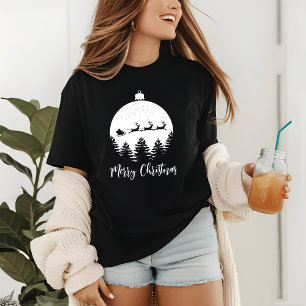 Merry Christmas Decoration Bauble Santa Reindeer Tri-Blend Shirt