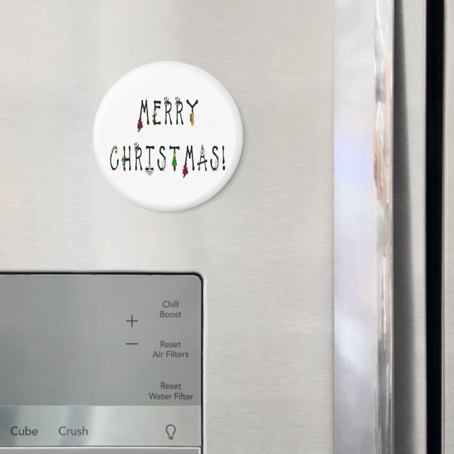 Merry Christmas Decoration Font Magnet (In Situ (Fridge))