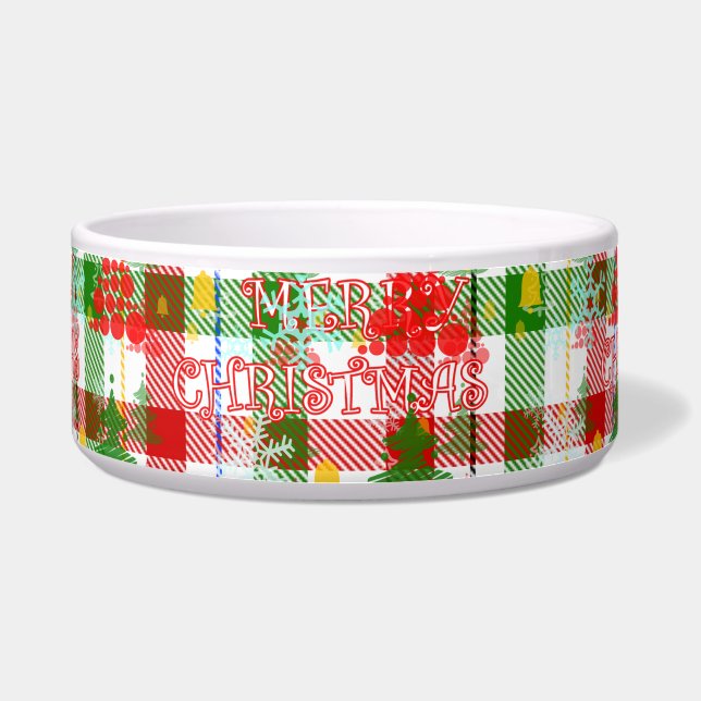 Merry Christmas Decorative Plaid Tartan  (Front)