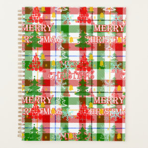 Merry Christmas Decorative Plaid Tartan Planner