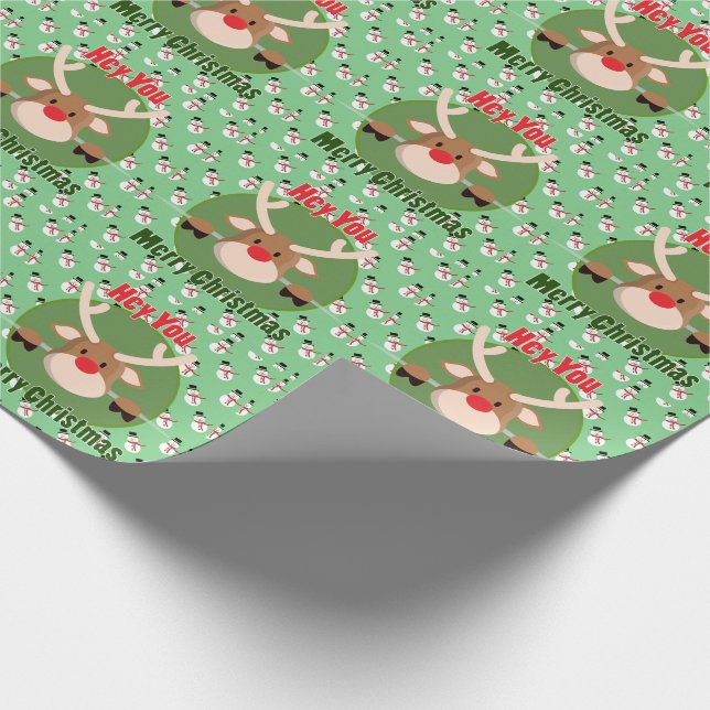 Merry Christmas Deer and snowman Wrapping Paper (Corner)