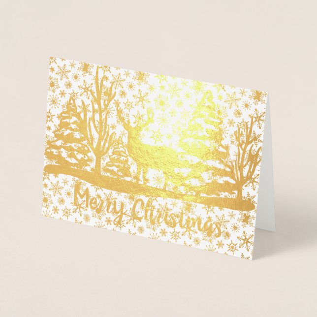 Merry Christmas  deer foil Foil Card (Front)