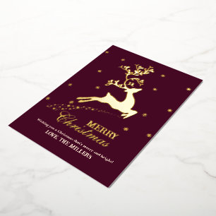 Merry Christmas Deer Foil Holiday Card