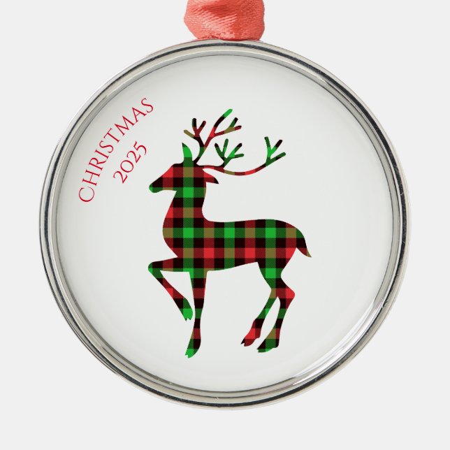Merry Christmas Deer Metal Tree Decoration (Front)