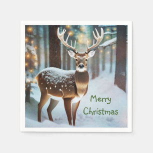 Merry Christmas Deer Napkin