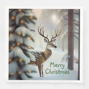 Merry Christmas Deer Napkin