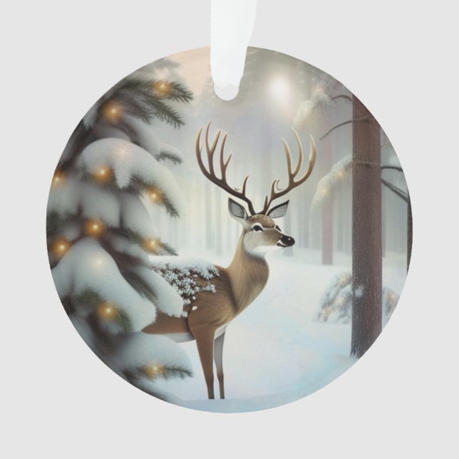Merry Christmas Deer Ornament (Front)