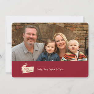 Merry Christmas Deer Photo Holiday Card