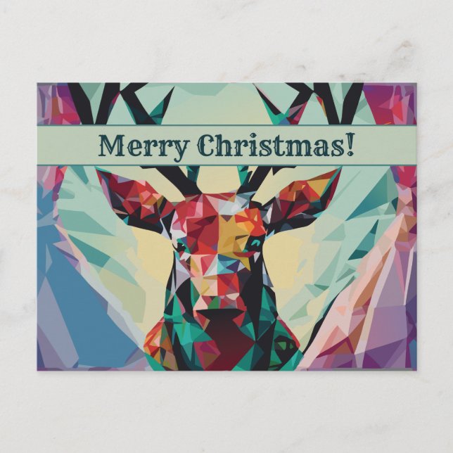 Merry Christmas Deer Postcard (Front)
