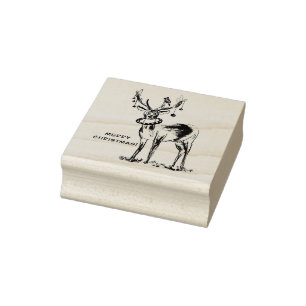 Merry Christmas Deer Stamp