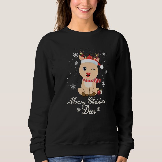Merry Christmas Deer Ugly Xmas  1 Sweatshirt (Front)