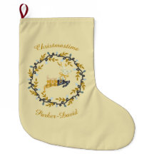 Merry Christmas Deer with Wreath Yellow Customize