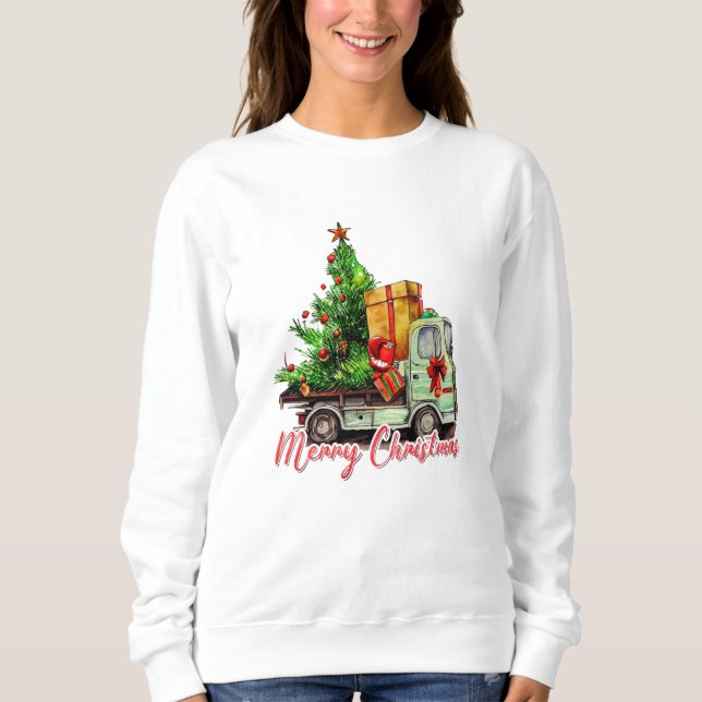 Merry Christmas Delivery Truck Sweatshirt (Front)