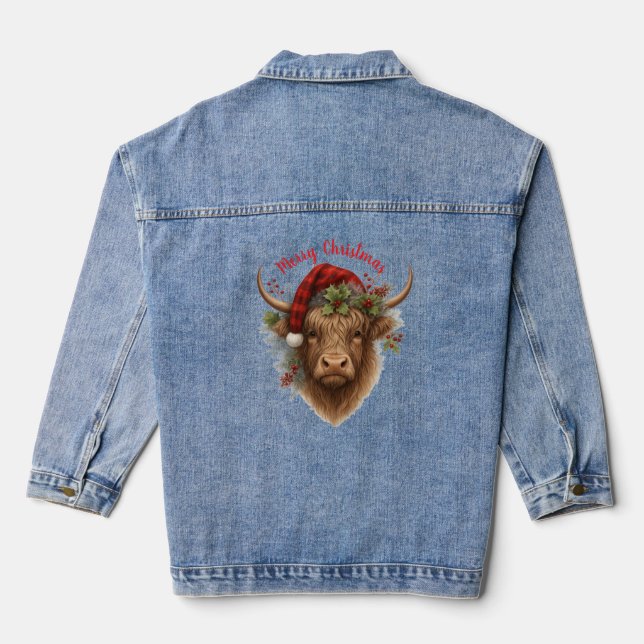 Merry Christmas Denim Jacket (Back)