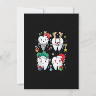 Merry Christmas Dental Crew Dentist Assistant Teet Invitation