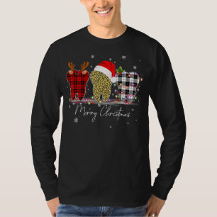 Merry Christmas Dentist Teeth Santa Hat Xmas Leopa T-Shirt