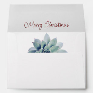 Merry Christmas Desert Botanical Succulent Envelope