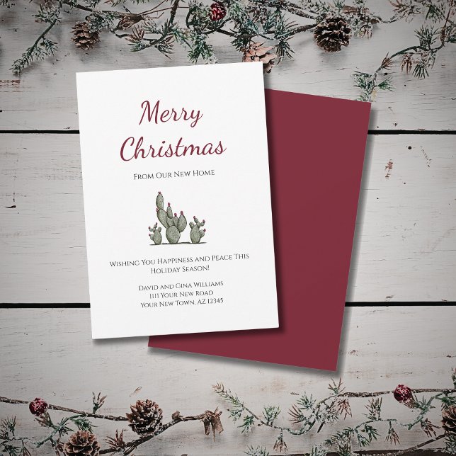 Merry Christmas Desert Cactus New Home Moving  Announcement (Creator Uploaded)