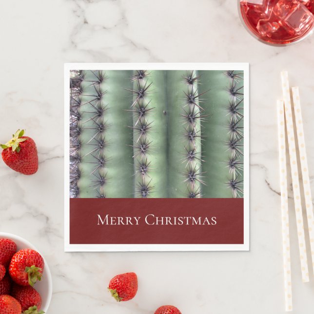 Merry Christmas Desert Cactus Southwest Napkin (Insitu)