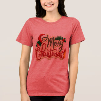 Merry Christmas Design for Holiday Gifts t shirt. Tri-Blend Shirt