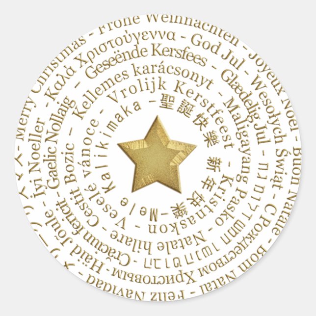 Merry Christmas Different Languages Sticker (Front)
