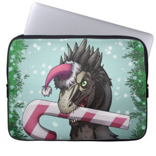 Merry Christmas Dinosaur Laptop Sleeve