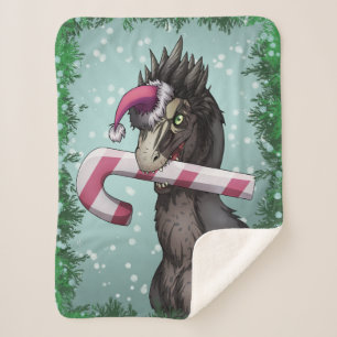 Merry Christmas Dinosaur  Sherpa Blanket