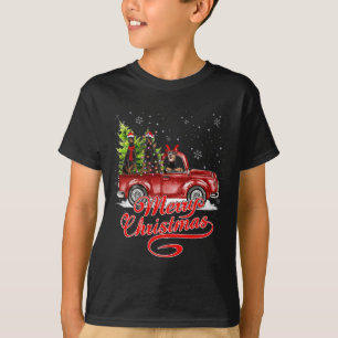 Merry Christmas Doberman Dogs Lover Santa Reindeer T-Shirt