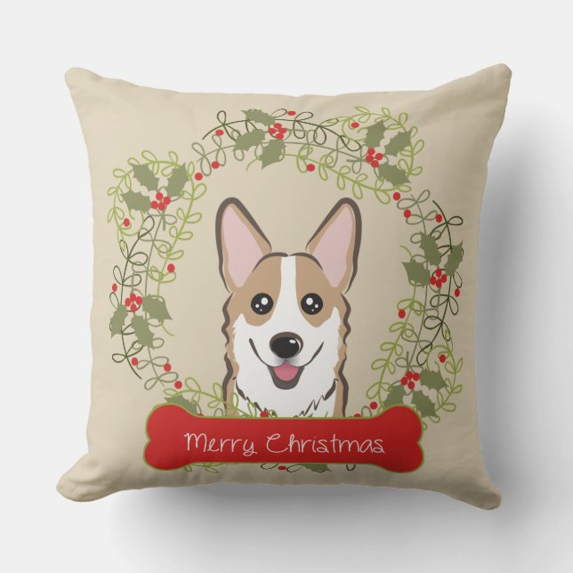 Merry Christmas Dog Breed Cushion (Front)
