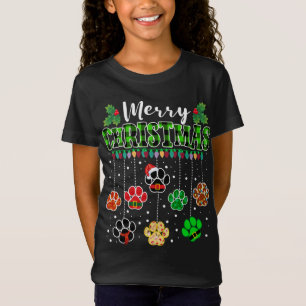 Merry Christmas Dog Buffalo Plaid Green Ugly Xmas T-Shirt