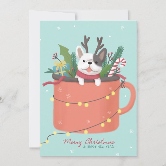 Merry Christmas: Dog Illustration Art Invitation (Front)