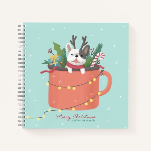 Merry Christmas: Dog Illustration Art Notebook (Front)