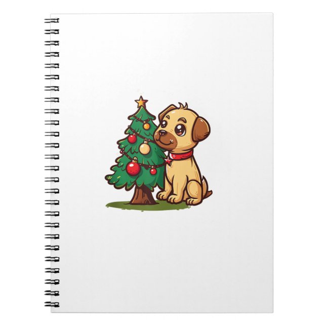 Merry Christmas Dog with nice Tree for Adults and  Notebook (Front)