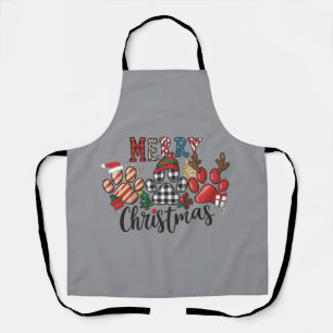 Merry Christmas Dogs Dog Mum Paws  Apron