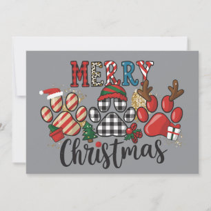 Merry Christmas Dogs Dog Mum Paws  Holiday Card