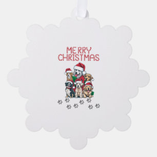 Merry Christmas dogs   Tree Decoration Card