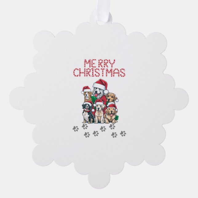 Merry Christmas dogs   Tree Decoration Card (Front)