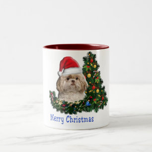 Merry Christmas Dogs Two-Tone Coffee Mug