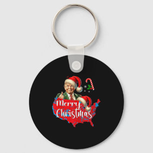 Merry Christmas Donald Trump Red Coverage Map Xmas Key Ring