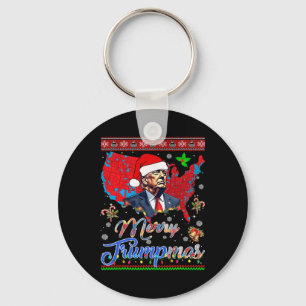 Merry Christmas Donald Trump Santa Family Xmas  Key Ring