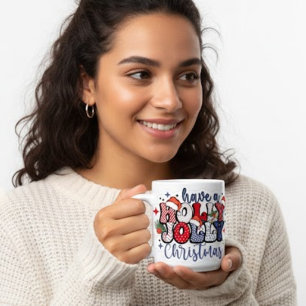 Merry Christmas Donut Design Ceramic Mug