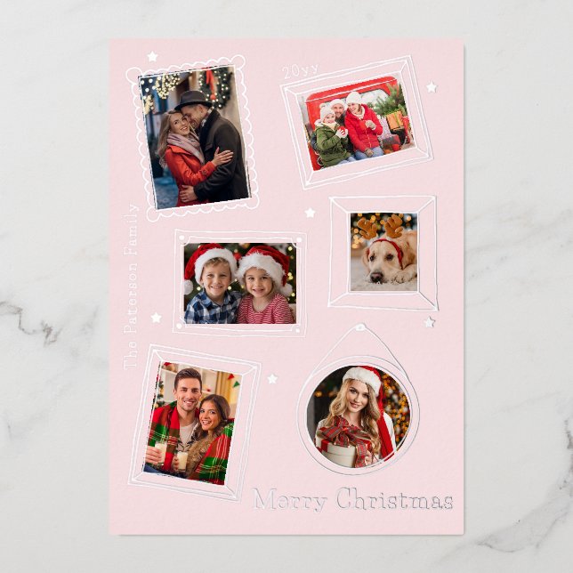 Merry Christmas Doodle Frame Multi Photo (Front)