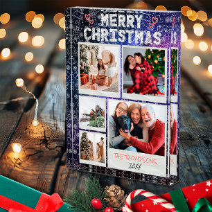 Merry Christmas Doodle Starry Night 5 Photo Family Block