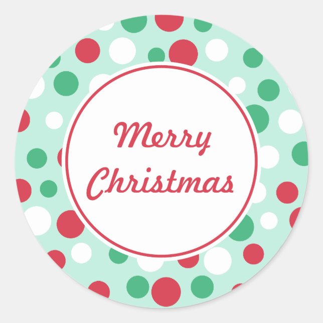 Merry Christmas Dots Stickers (Front)