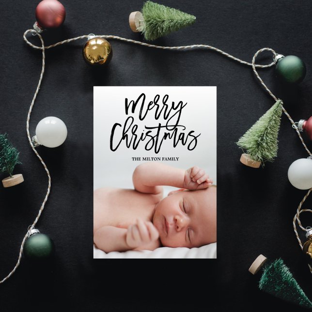 MERRY CHRISTMAS Double-Sided Photo Christmas Holiday Card (Creator Uploaded)