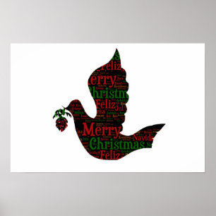 Merry Christmas Dove Poster