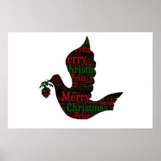 Merry Christmas Dove Poster