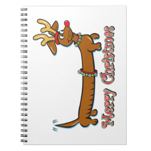 Merry Christmas Doxie Spiral Notebook